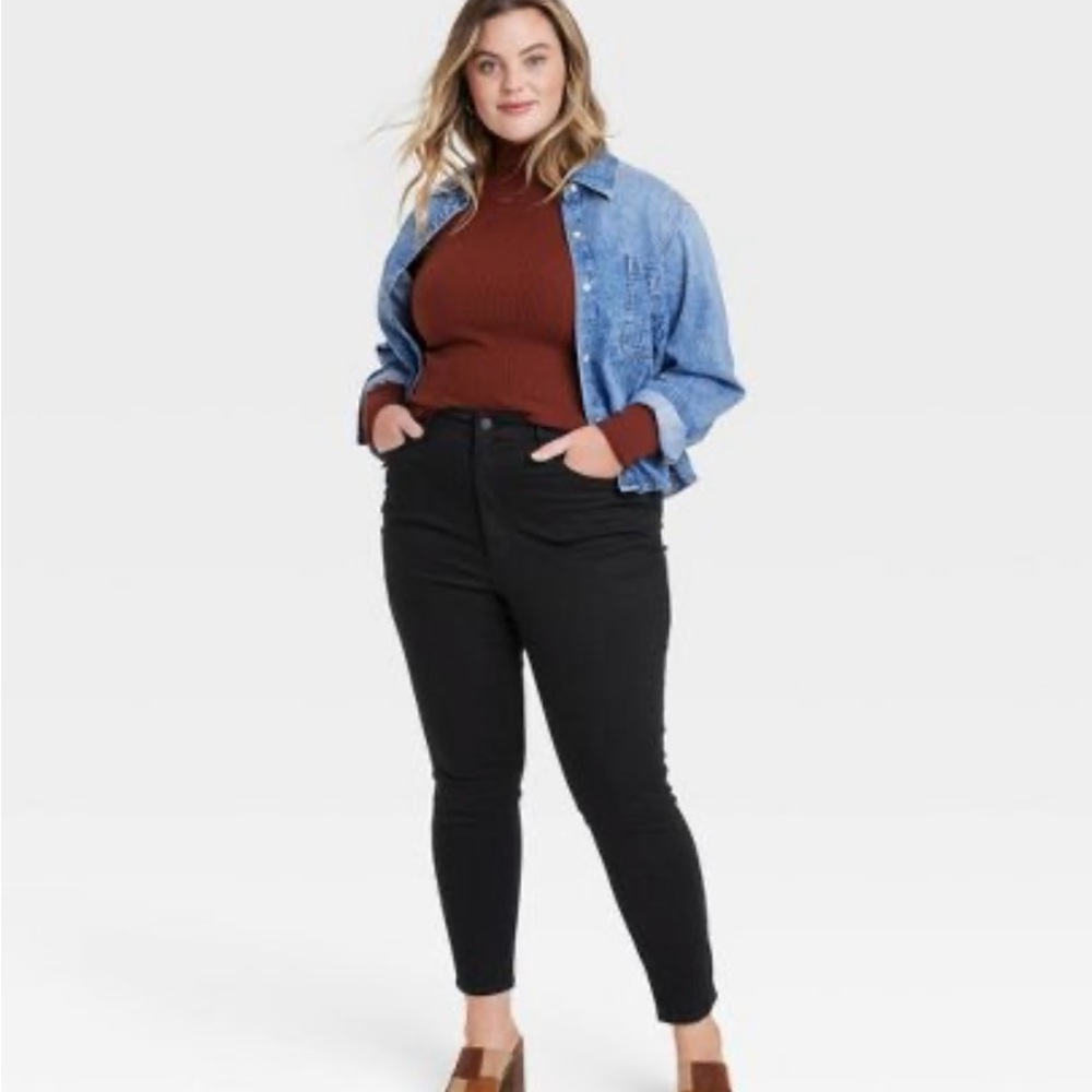 Black High Rise Skinny Jeans 16R